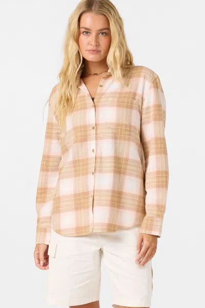 O'neill Women's Logan Flannel Long Sleeve Top In Neutral