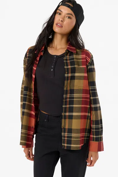 O'neill Women's Logan Flannel Shirt Long Sleeve Top In Multi
