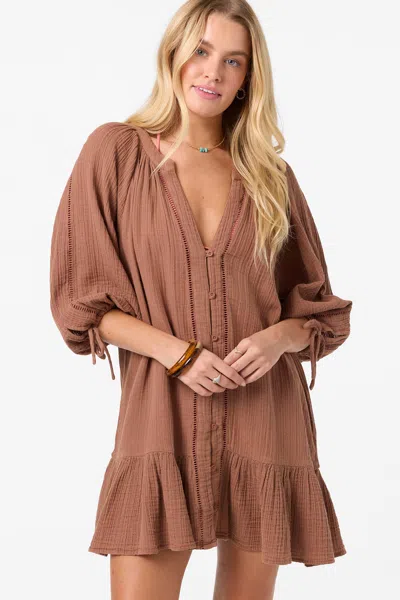 O'neill Women's Lou Mini Cover-up Dress In Brown