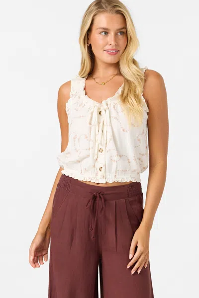 O'neill Women's Louise Swirl Stitch Tank Top In White