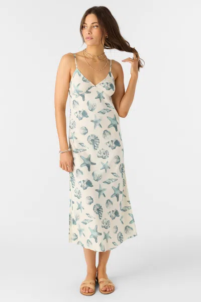O'neill Luana Seashell Print Midi Slipdress In White