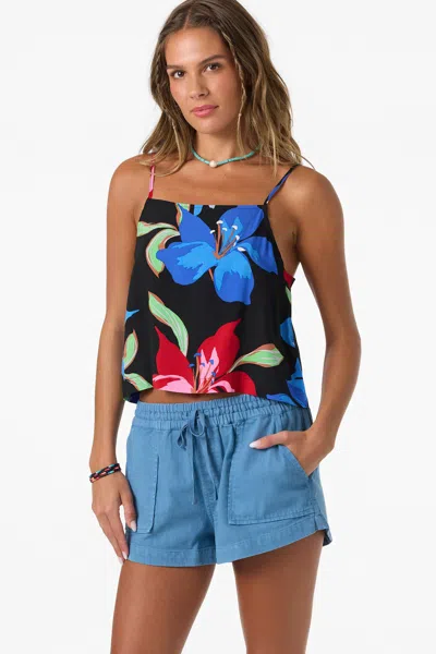 O'neill Matilda Floral Print Sleeveless Top In Blue