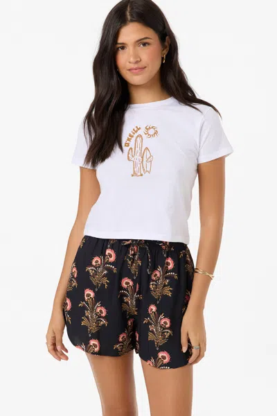 O'neill Women's Millie Block Print Floral Beach Shorts In Black