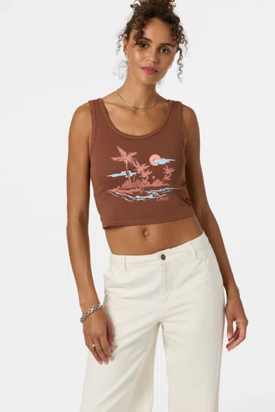 O'neill Women's Cotton Motu Scoop Neck Tank Top In Brown