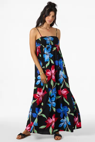 O'neill Nickie Floral Print Sleeveless Maxi Dress In Blue