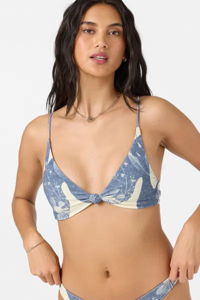 O'neill Women's O'riginals Bella Washed Floral Pismo Bralette Wetsuit Bikini Top In Blue