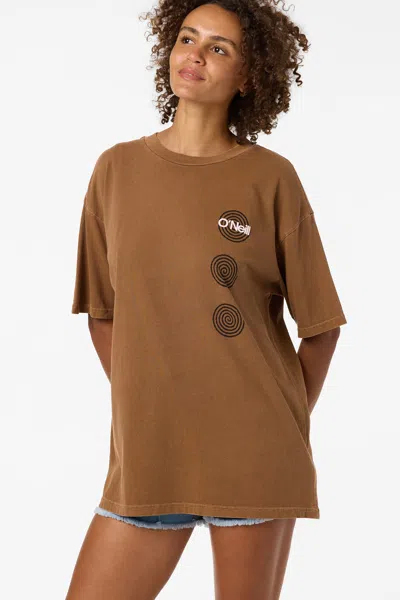 O'neill Women's O'riginals Fish Eye Oversized T-shirt In Brown