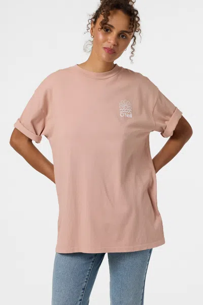 O'neill Women's O'riginals Horizon Oversized T-shirt In Pink
