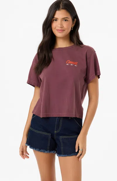 O'neill Women's O'riginals Lefty Boxy T-shirt In Fig