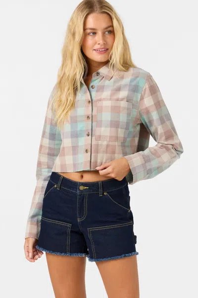 O'neill Women's O'riginals Pippa Cord Long Sleeve Crop Top In Carob Brown