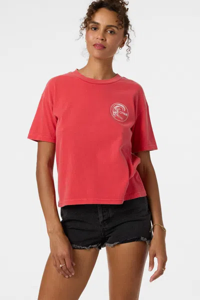 O'neill Women's O'riginals Salty Circle Surfer Easy T-shirt In Pink