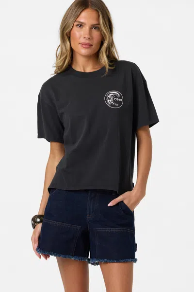 O'neill Women's O'riginals Salty Circle Surfer Easy T-shirt In Black