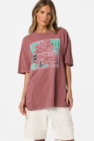 O'neill Women's O'riginals Scape Oversized T-shirt In Brown