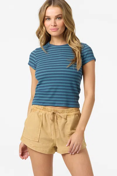 O'neill Women's O'riginals Yarn Dye Baby T-shirt In Blue