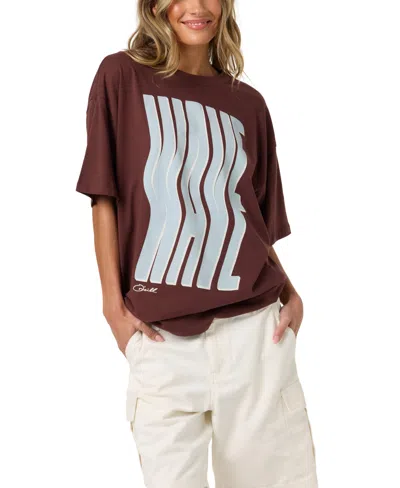O'neill Women's Oversized Graphic Cotton T-shirt In Chocolate
