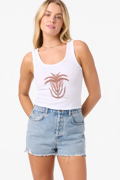 O'neill Palm Sun Cotton Graphic Tank In White