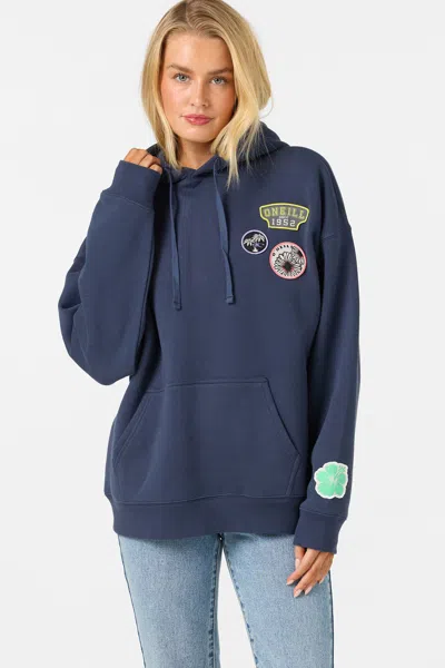 O'neill Women's Patches Oversized Hoodie In Blue