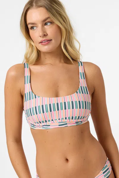O'neill Women's Performance Surf Kinley Printed Tank Bikini Top, Size Xl, Elastane/nylon/polyamide, Best Wom In Pink