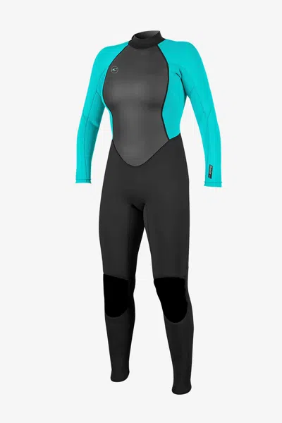 O'neill Women's Reactor-2 3/2mm Back Zip Full Wetsuit In Blk/light Aqua