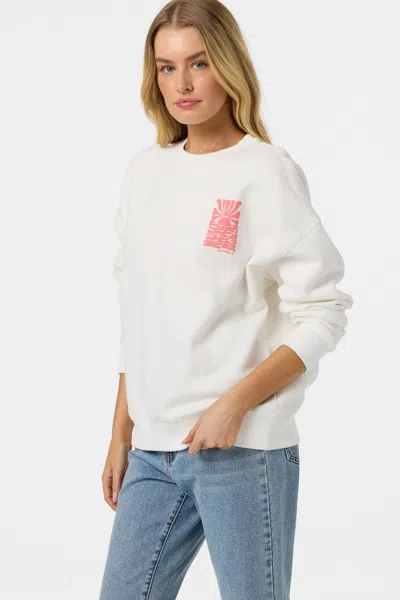 O'neill Reflect Oversize Fleece Graphic Sweatshirt In White