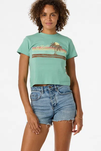 O'neill Women's Retro Stripe Fitted T-shirt In Blue
