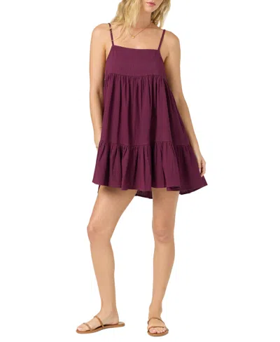 O'neill Women's Rilee Square Neck Cover-up Mini Dress In Purple