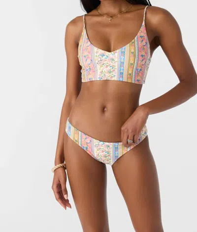 O'neill Women's Rio Floral Blue Lagoon Reversible Bikini Bottom In Multi In Pink