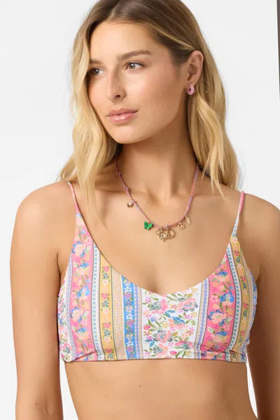 O'neill Women's Rio Floral Middles Active Bikini Top, Size Small, Elastane/polyamide, Best Women's Swimwear, In Multi