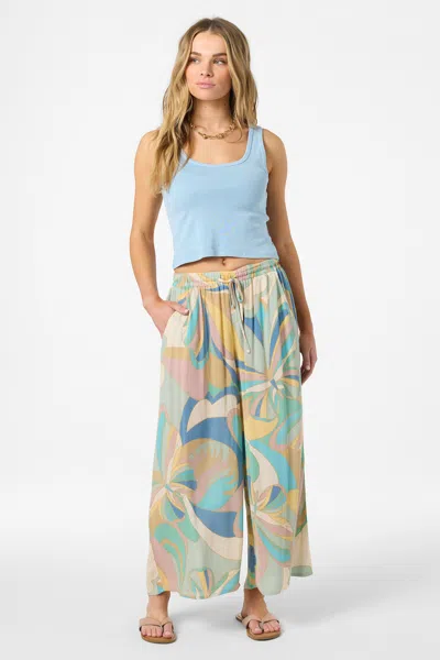 O'neill Rosalie Butterfly Print Wide Leg Ankle Pants In Multi