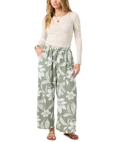 O'neill Women's Rosalie Floral Wide-leg Pull-on Pants In Green