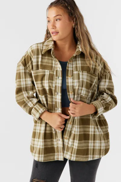 O'neill Women's Rune Superfleece Oversized Fit Shacket In Green