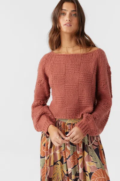 O'neill Women's Sacha Long Sleeve Sweater In Cedar Wood
