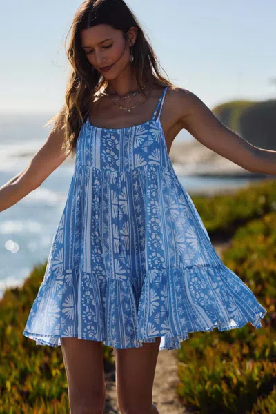 O'neill Women's Saltwater Essentials Rilee Printed Mini Cover-up Dress In Blue