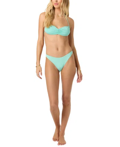 O'neill Women's Saltwater Flamenco Solid Cheeky Coverage Swim Bottoms In Blue