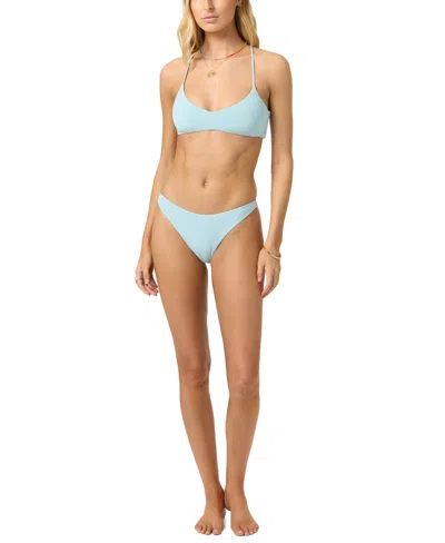 O'neill Women's Saltwater Flamenco Solid Cheeky Coverage Swim Bottoms In Blue