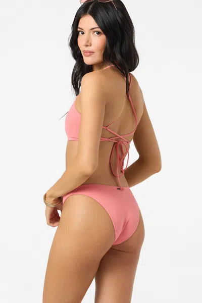 O'neill Women's Saltwater Solids Flamenco Cheeky Bottoms In Pink