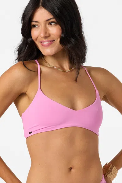O'neill Women's Saltwater Solids Huntington Bralette Bikini Top In Begonia