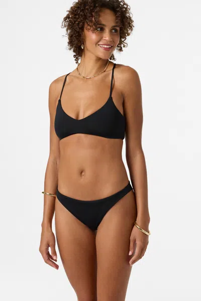 O'neill Women's Saltwater Solids Huntington Bralette Bikini Top In Black