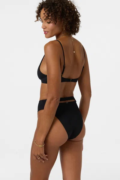 O'neill Women's Saltwater Solids Max High Waist Full Bottoms In Black