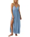 O'neill Women's Saltwater Solids Mel V-neck Maxi Dress In Faded Denim