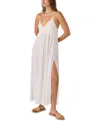 O'neill Juniors' Mel V-neck Sleeveless Slit-front Maxi Dress In Vanilla