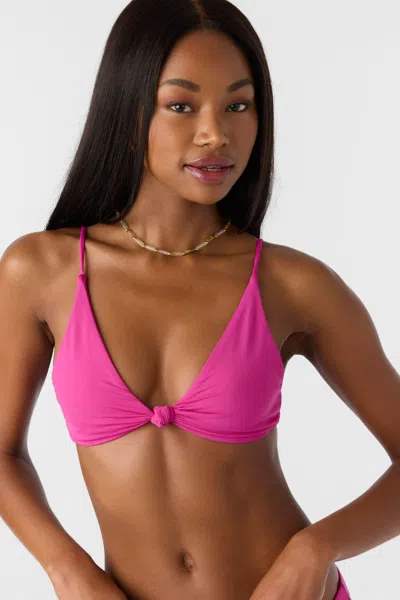 O'neill Women's Saltwater Solids Pismo Bralette Bikini Top In Pink