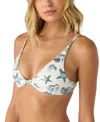 O'neill Women's Saltwater Solids Pismo Knot-front Bikini Top In White