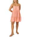 O'neill Women's Saltwater Solids Rilee Crinkle Cover-up Mini Dress In Desert Flower