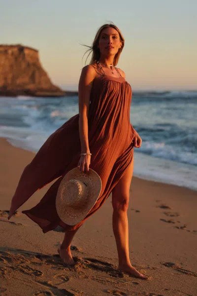 O'neill Women's Saltwater Solids Sai Maxi Cover-up Dress In Brown