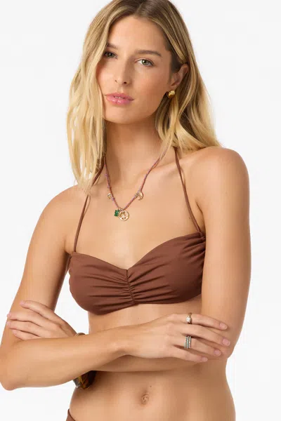 O'neill Women's Saltwater Solids Tidal Bralette Bikini Top In Brown