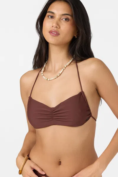 O'neill Women's Saltwater Solids Tidal Bralette Bikini Top In Brown