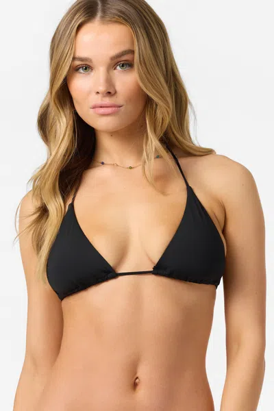 O'neill Women's Saltwater Solids Venice Triangle Bikini Top In Black