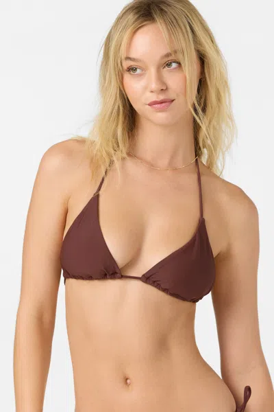 O'neill Women's Saltwater Solids Venice Triangle Bikini Top In Brown