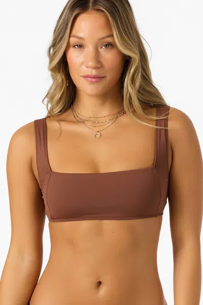 O'neill Women's Saltwater Solids Westwater Tank Bikini Top In Brown